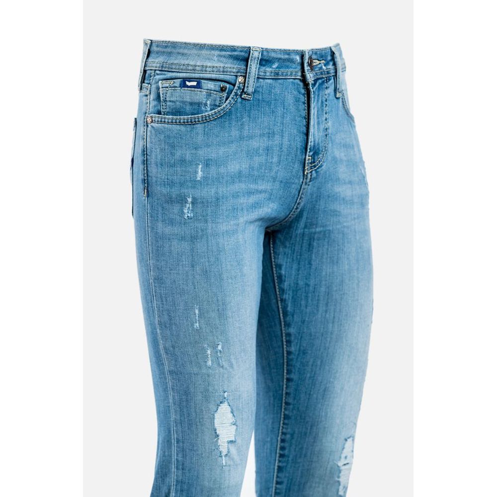 Blue Cotton Skinny Jeans