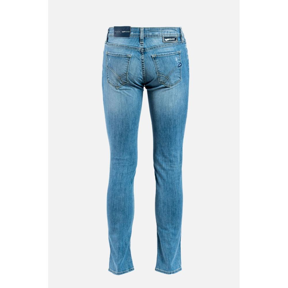 Blue Cotton Skinny Jeans