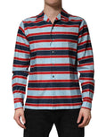Multicolor Stripes Cotton Men Button Down Shirt