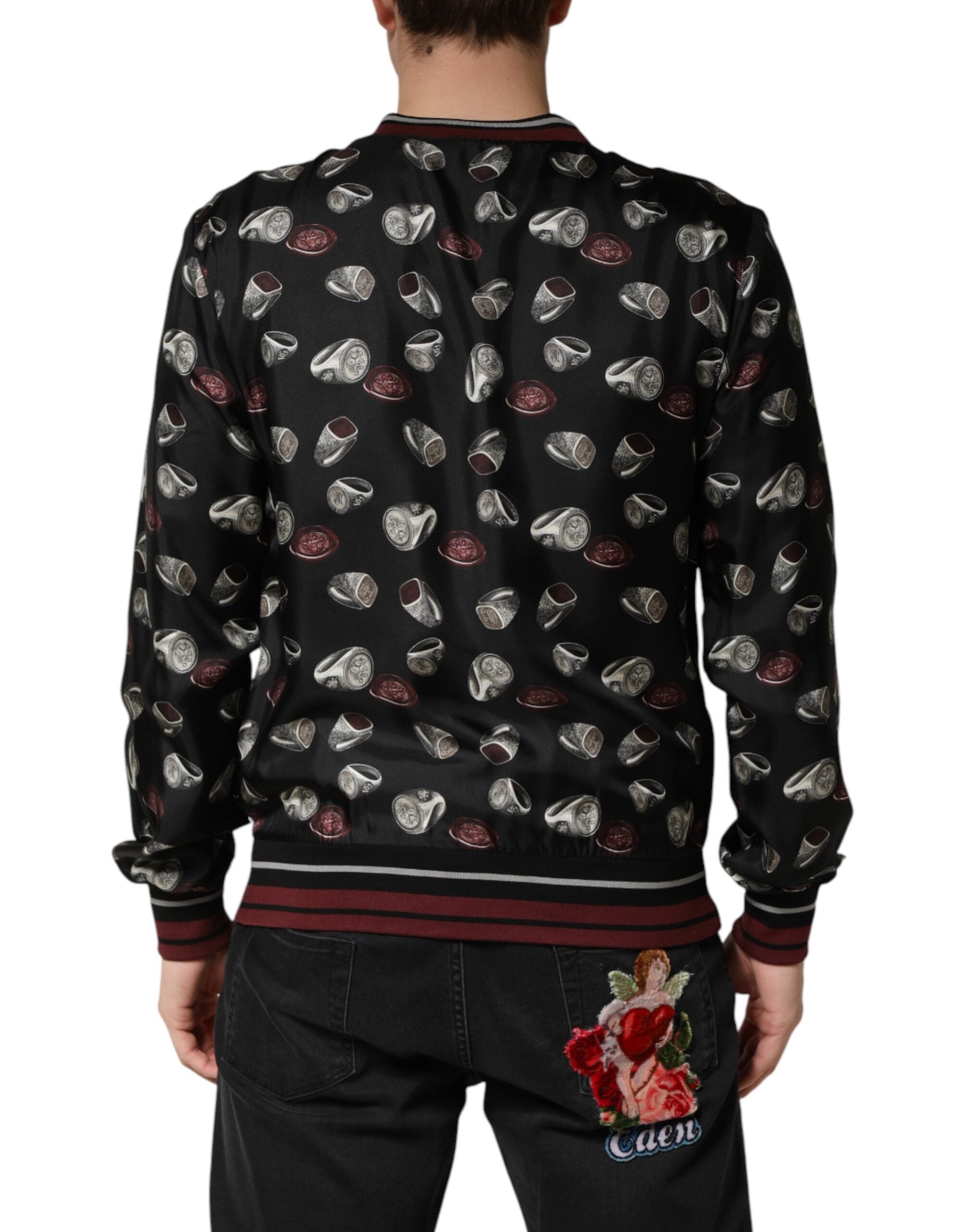 Black Ring Print CrewNeck Sweatshirt  Sweater