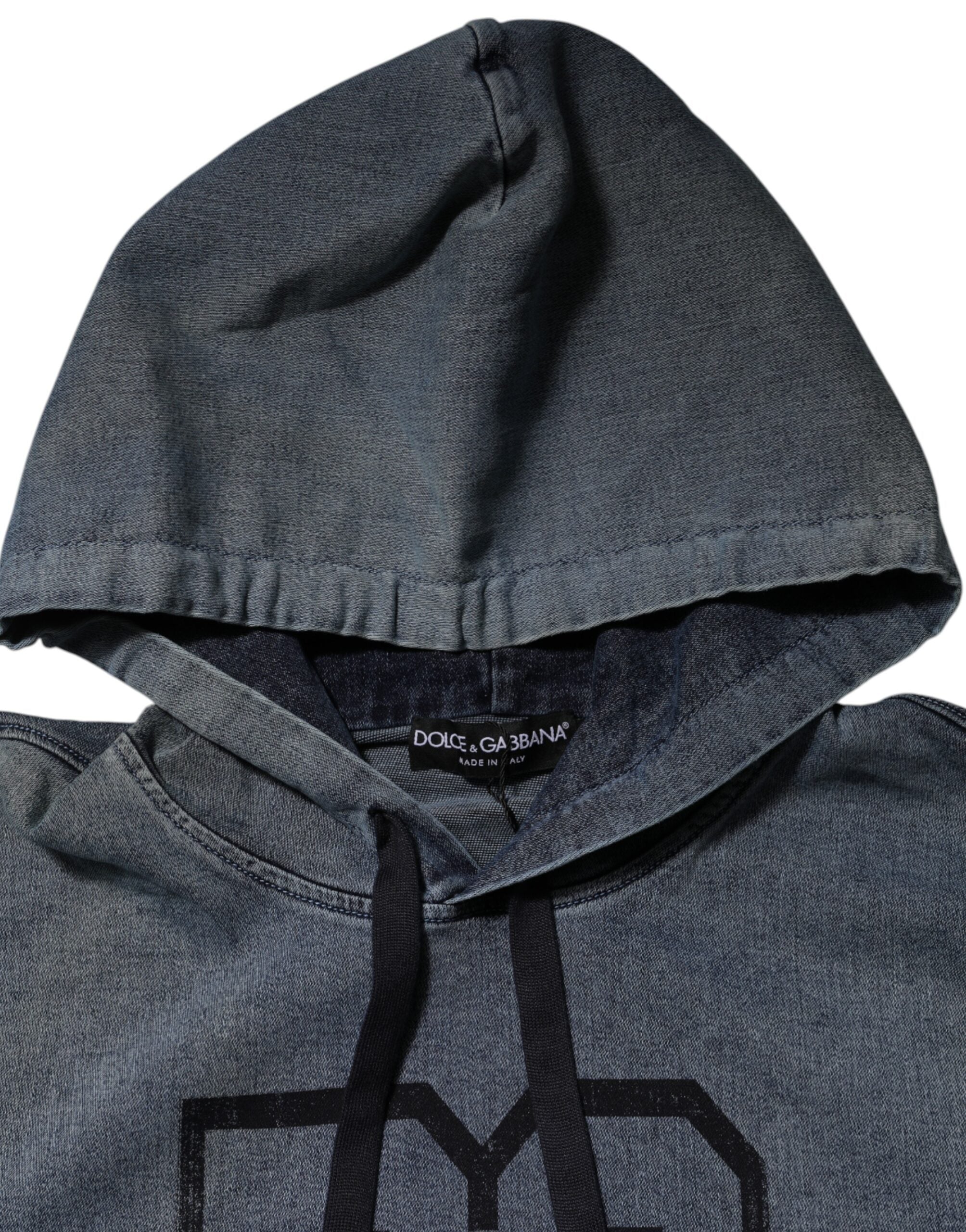 Blue Cotton Logo Hooded Sweatshirt  Sweater