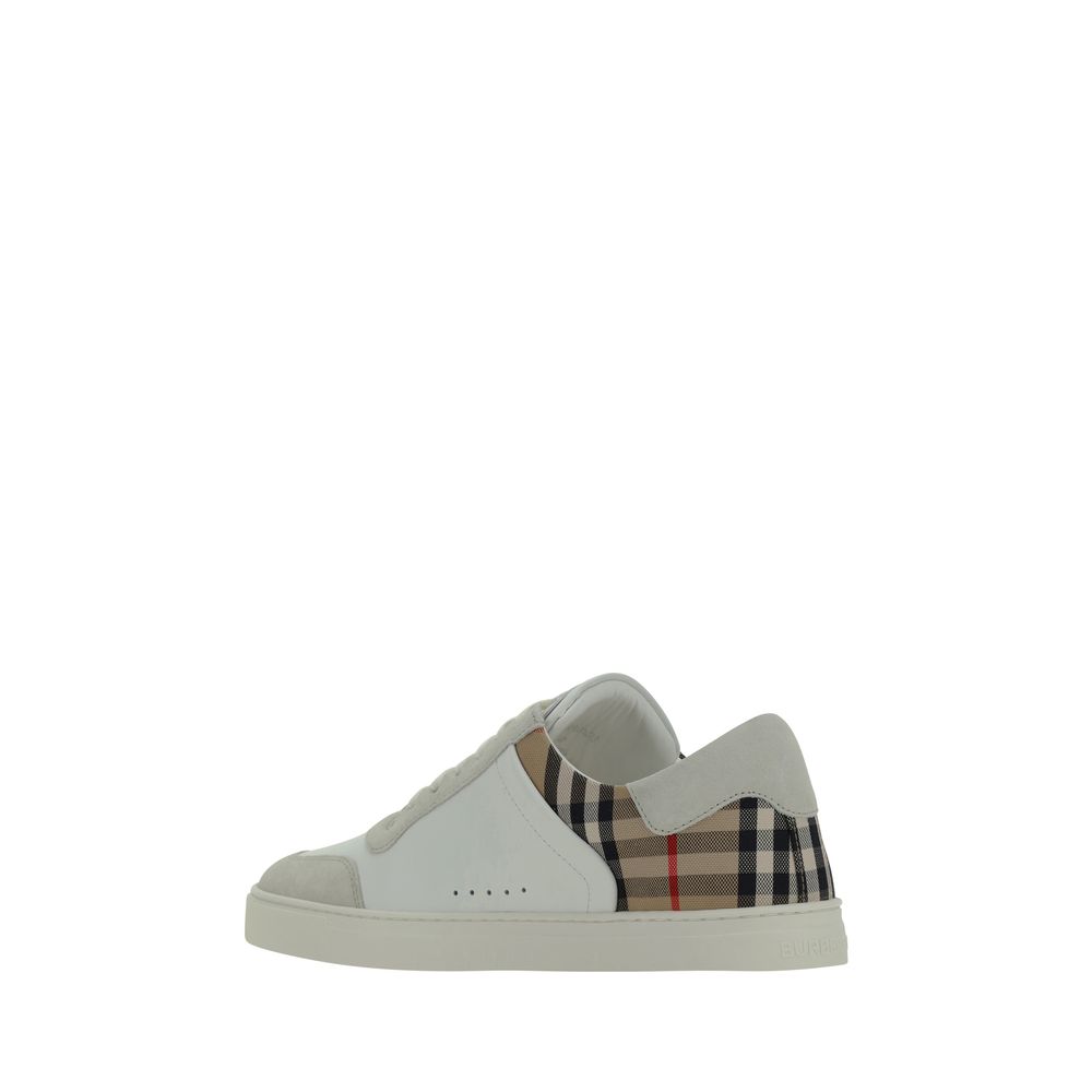 White Calf Leather Bos Taurus Low Top Sneakers