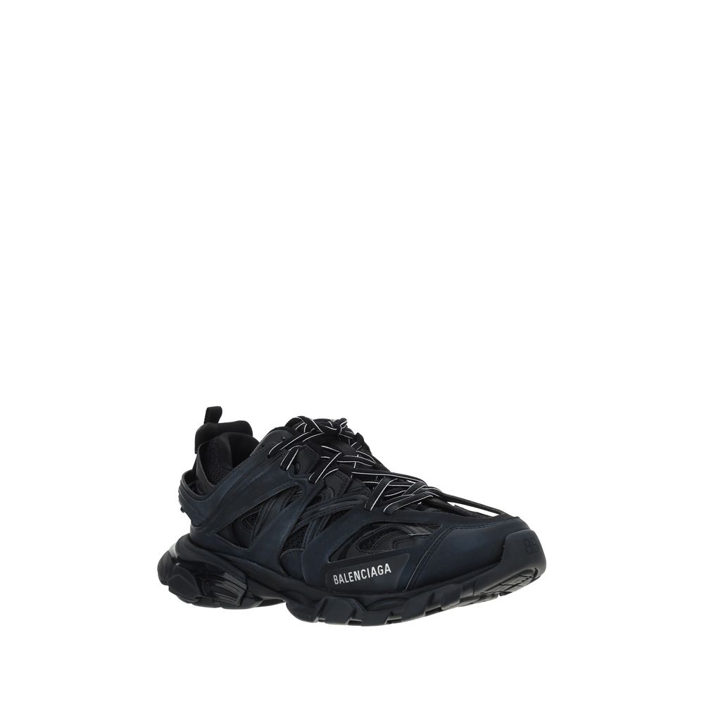 Black Polyester Sneakers