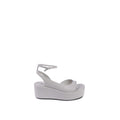 Beige Leather Platform Sandals