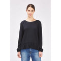 Black Polyester Long Sleeve T-Shirt