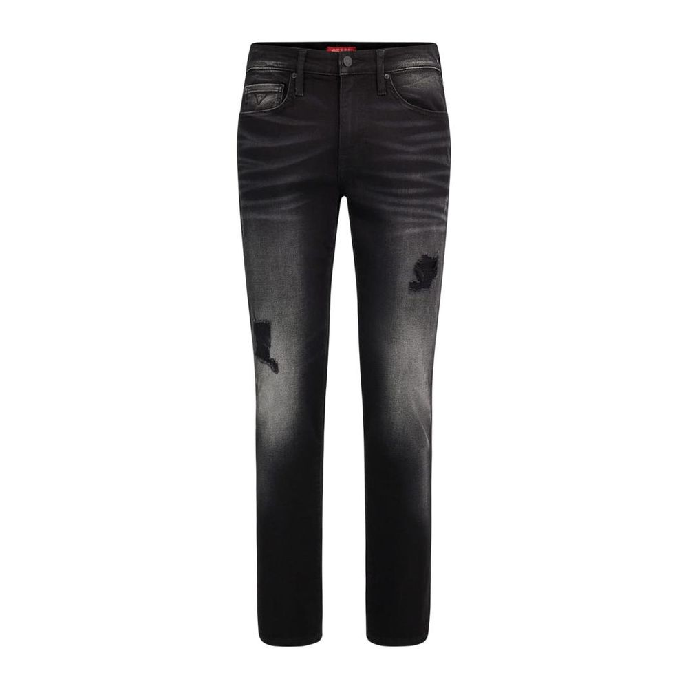 Black Cotton Slim Fit Jeans