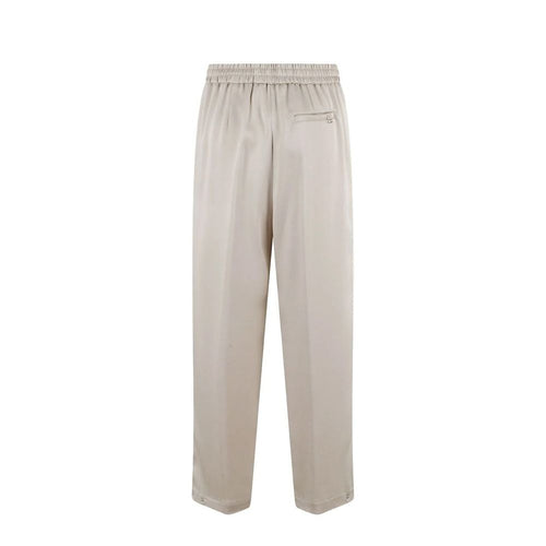Beige Acetate Casual Pants