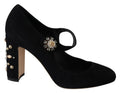 Black Suede Leather High Heel Pumps