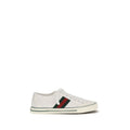 White Cotton Low Top Sneakers