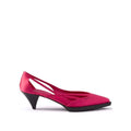Multicolor Silk Mid Heel Pumps