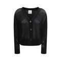 Black Fleece Wool Cardigan