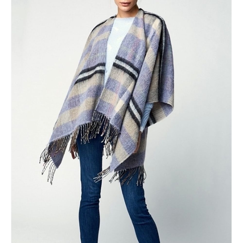 Brown Marabou Poncho