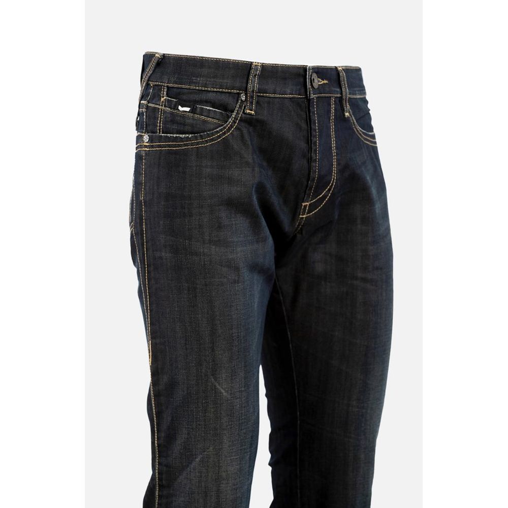 Gray Cotton Straight-Leg Jeans