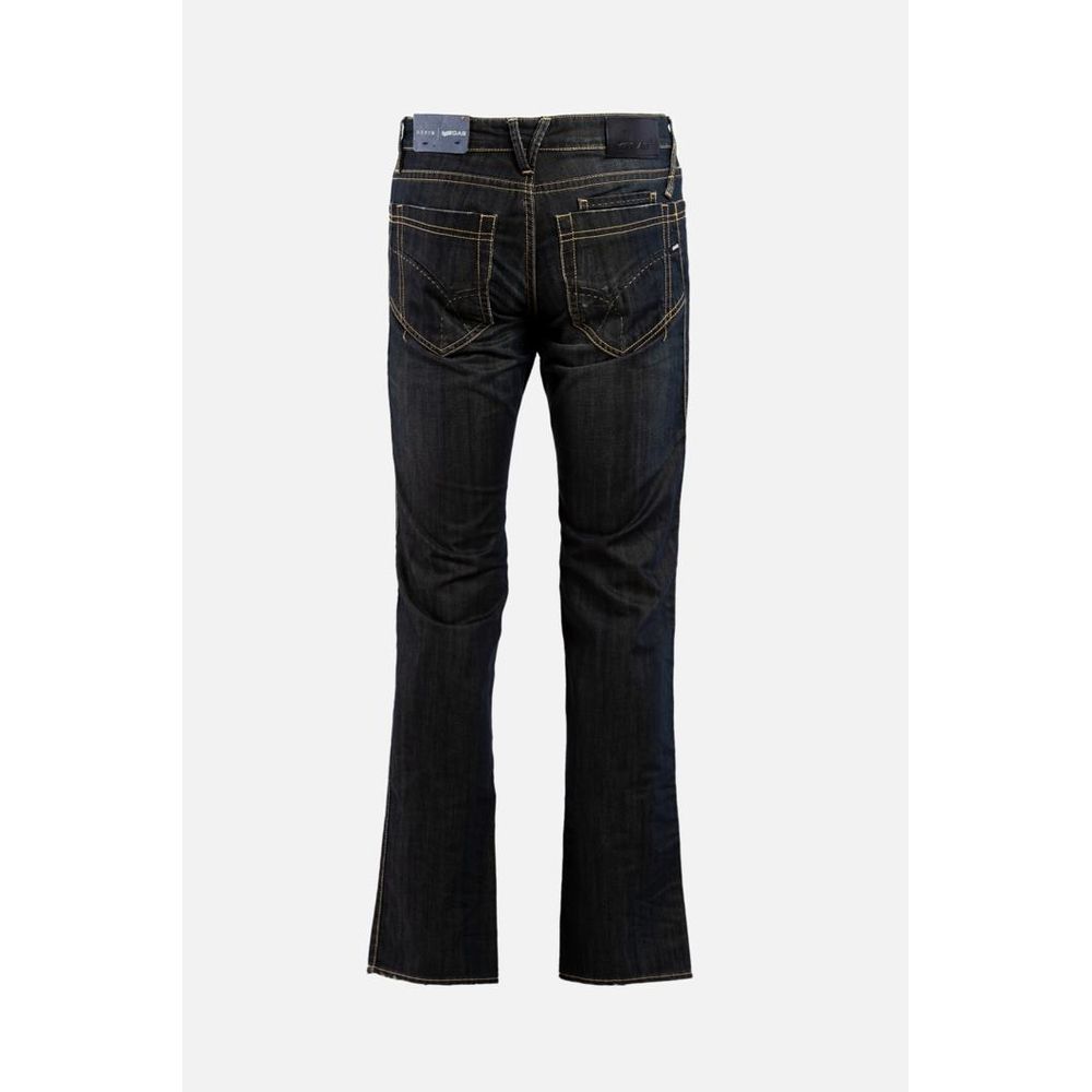Gray Cotton Straight-Leg Jeans