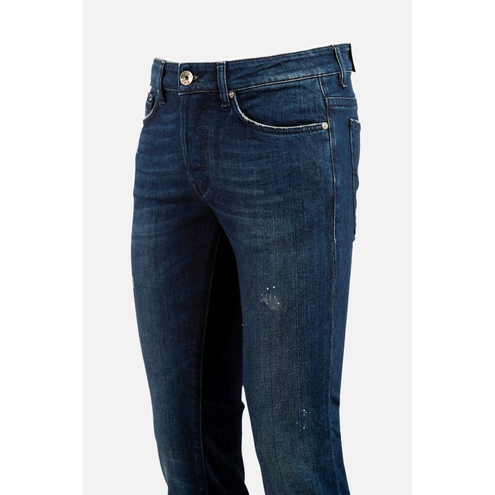Blue Cotton Slim Fit Jeans