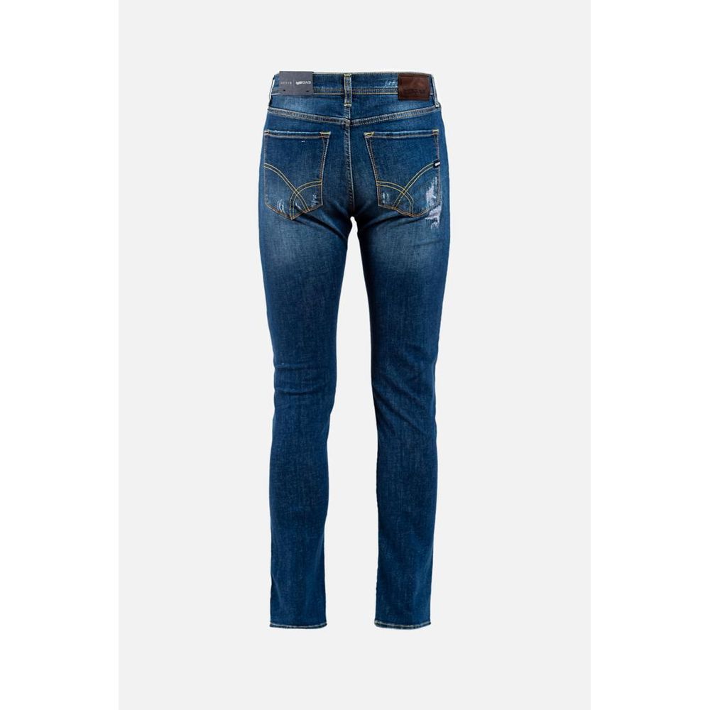 Blue Cotton Slim Fit Jeans
