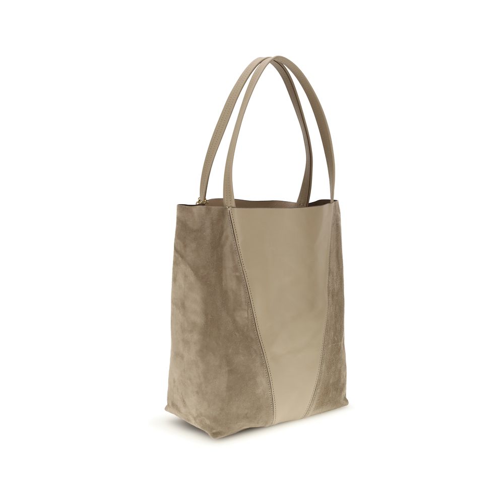 Beige Leather Shoulder Bag