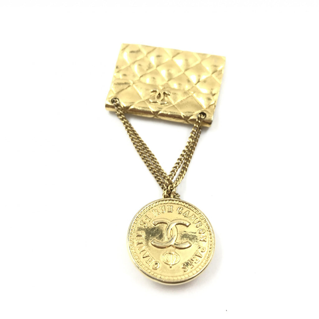 Gold Plated Bag Motif Brooch