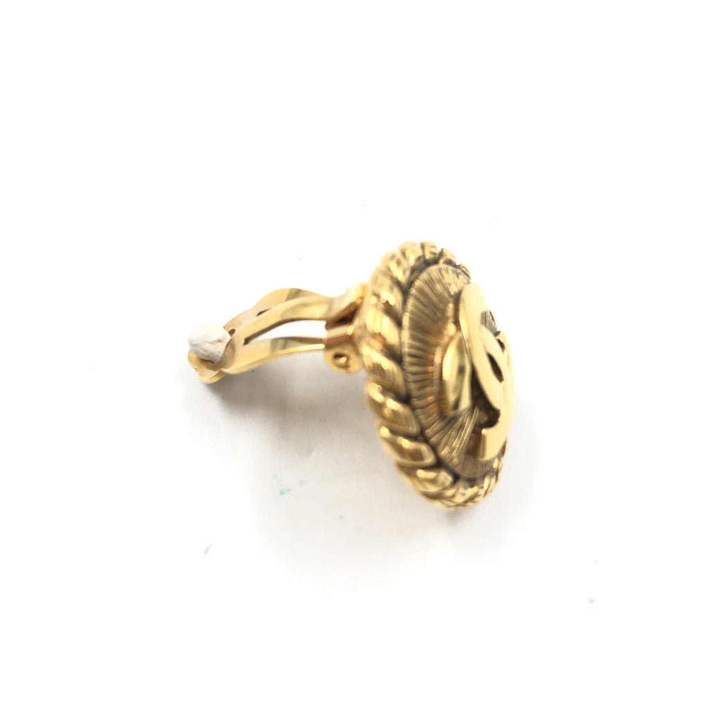 Gold Plated CC Clip On Earrings