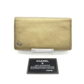 Gold Tone Caviar Leather Bifold Wallet