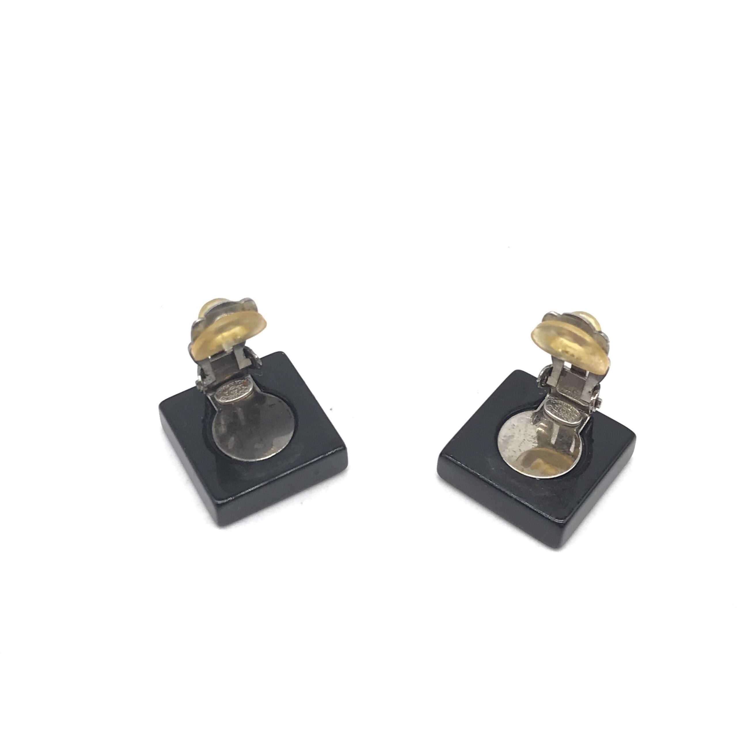 Coco Mark Square Clip-On Earrings