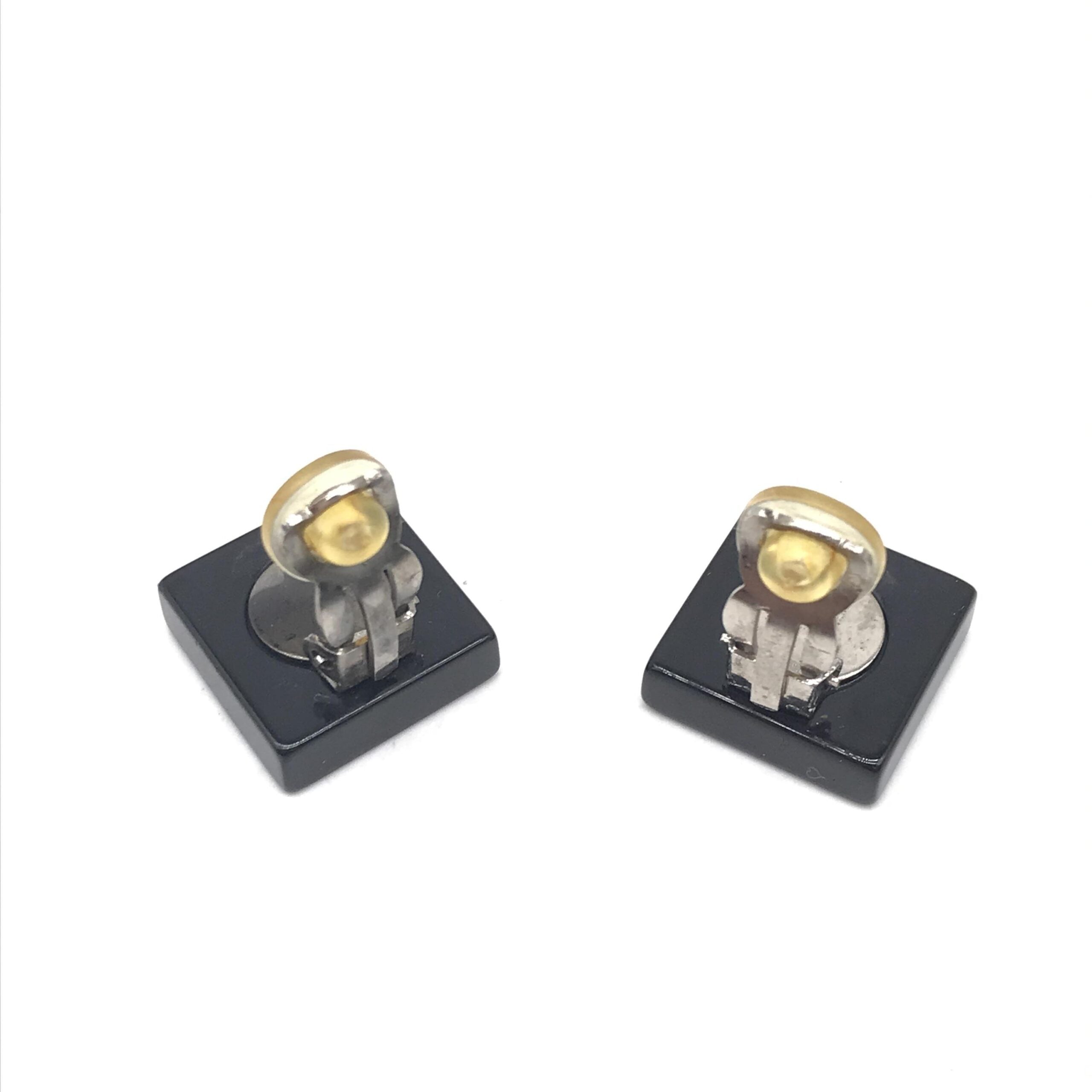 Coco Mark Square Clip-On Earrings