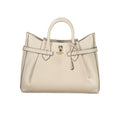 Beige Polyurethane Women's Handbag