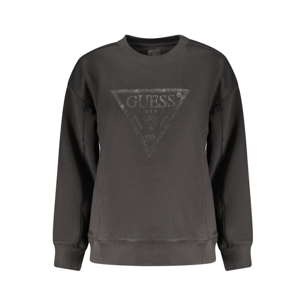 Black Cotton Women Sweatshirt