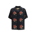 Black Linen Pattern Shirt