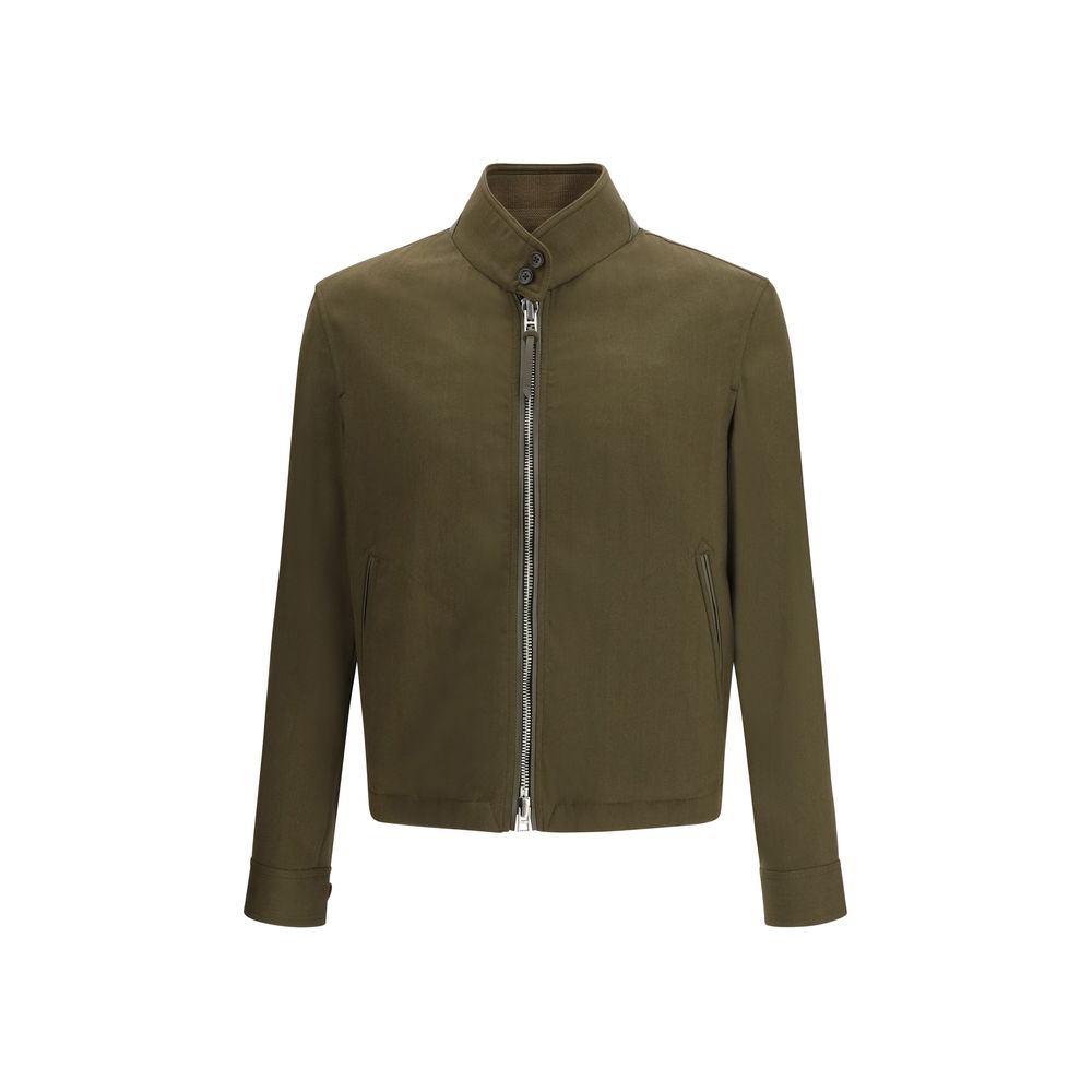 Bicolor Fleece Wool Full-Length Jacket