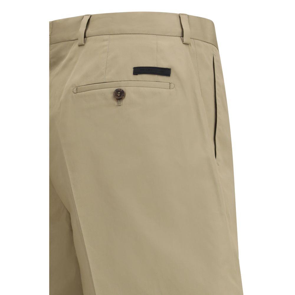 Beige Cotton Shorts