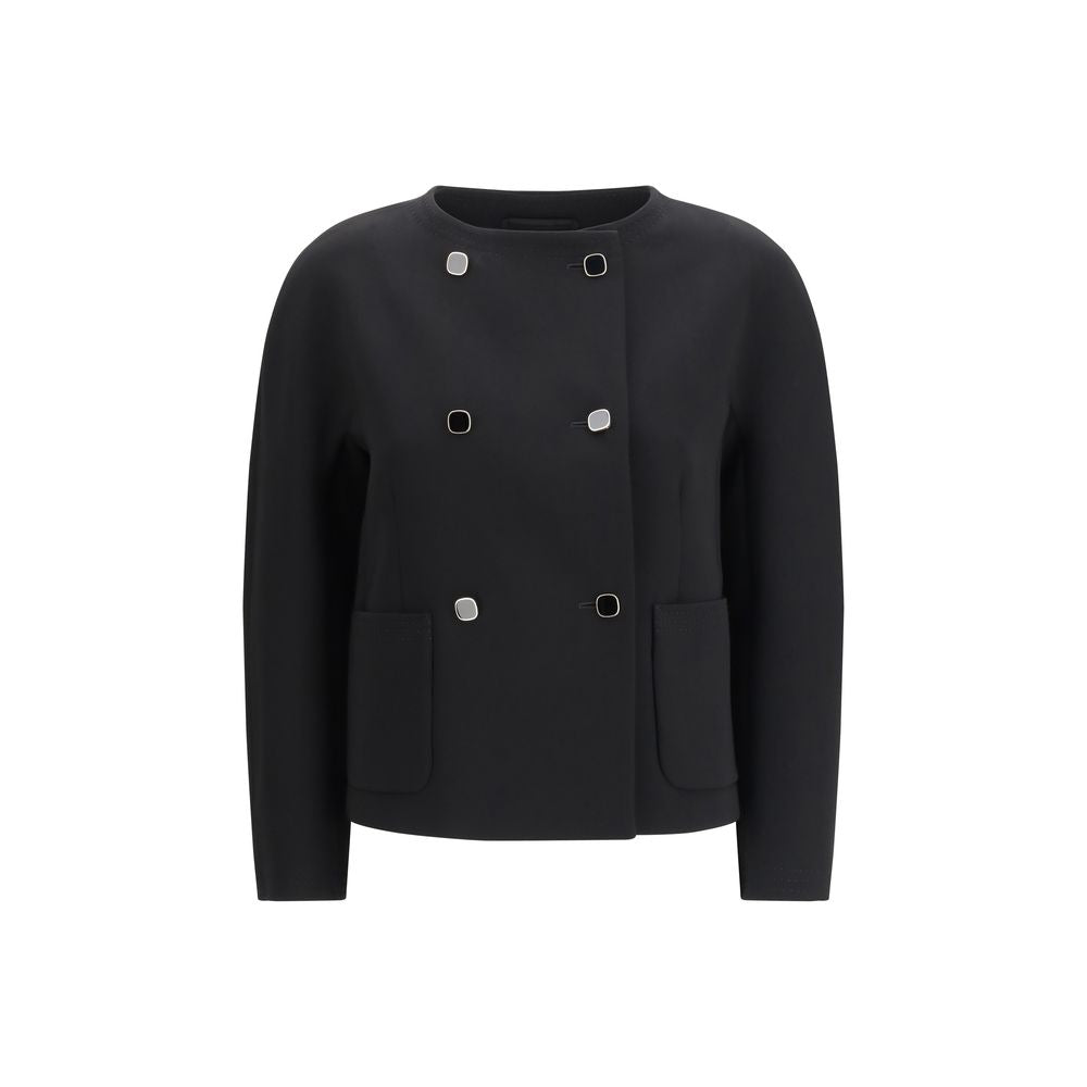 Black Triacetate Full-Length Jacket