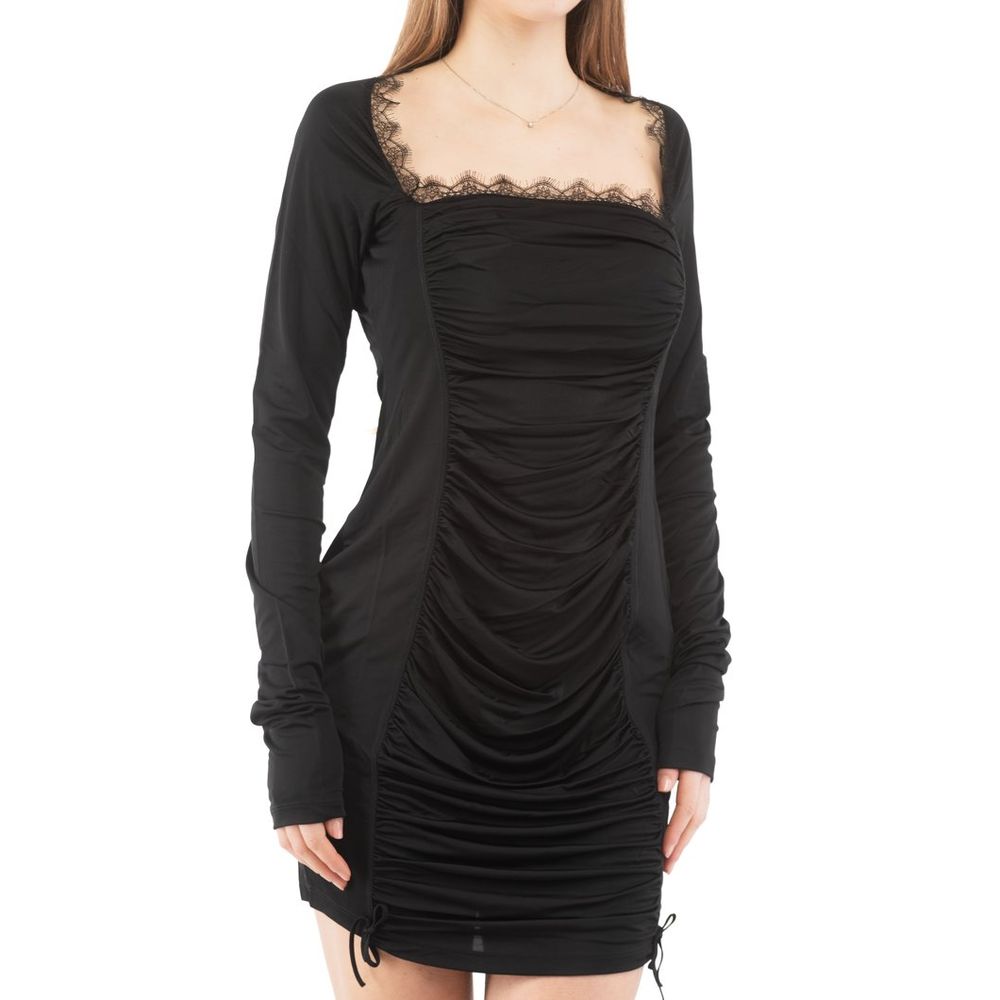 Black Viscose Casual Dress