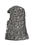 Black Wool Crystal Embellished Balaclava Hat