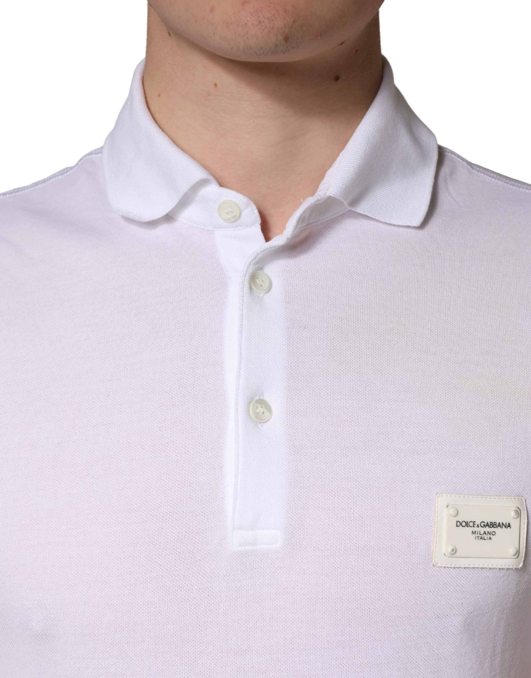 White Collared Short Sleeves Men Polo T-shirt