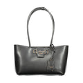 Black Polyurethane Women Handbag