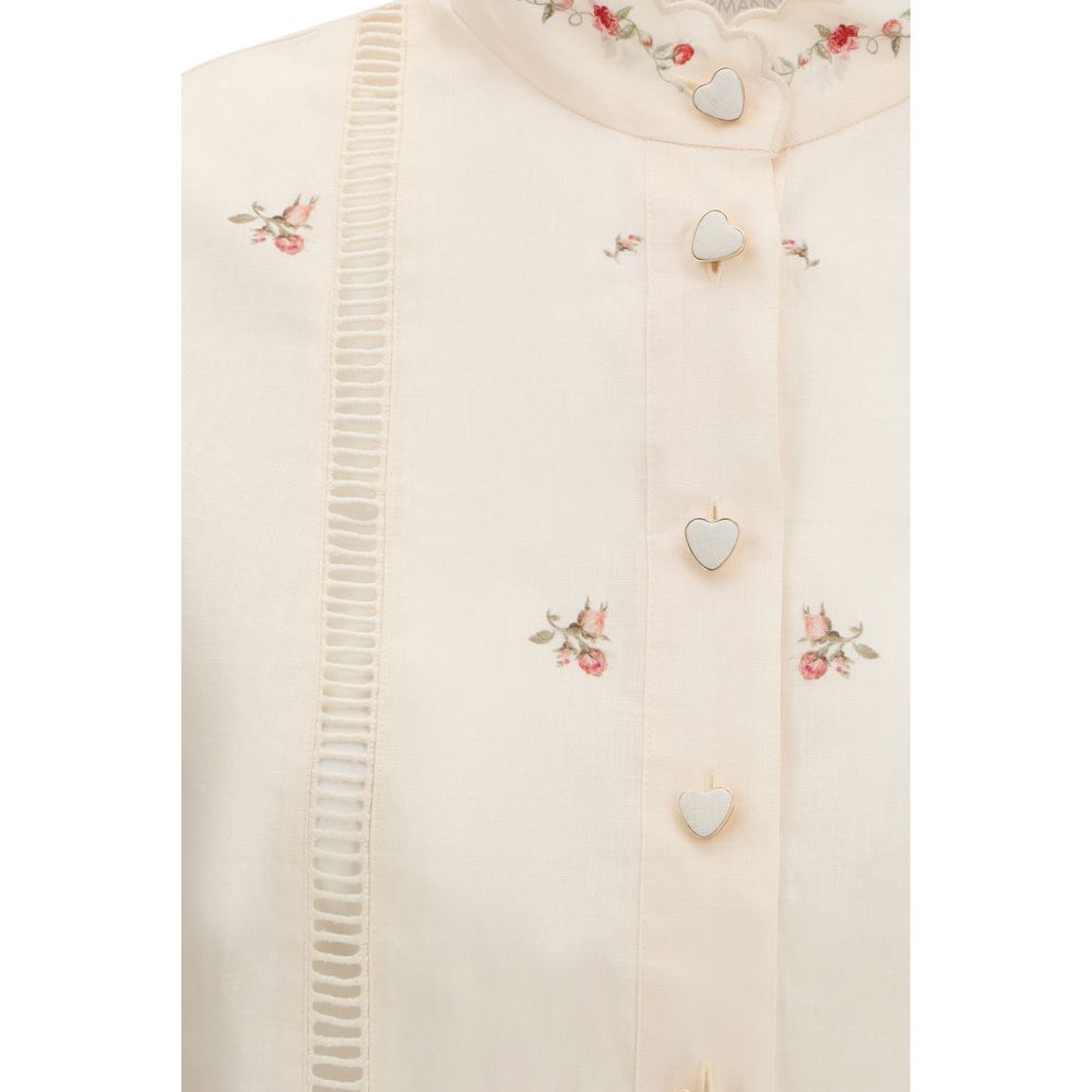 Beige Linen Pattern Shirt