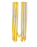 Yellow White Stripes Nylon Elbow Length Women Gloves