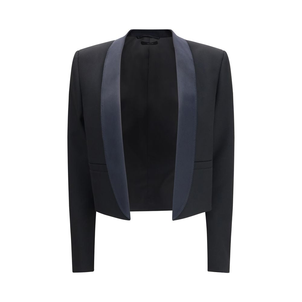 Black Wool Full-Length Jacket