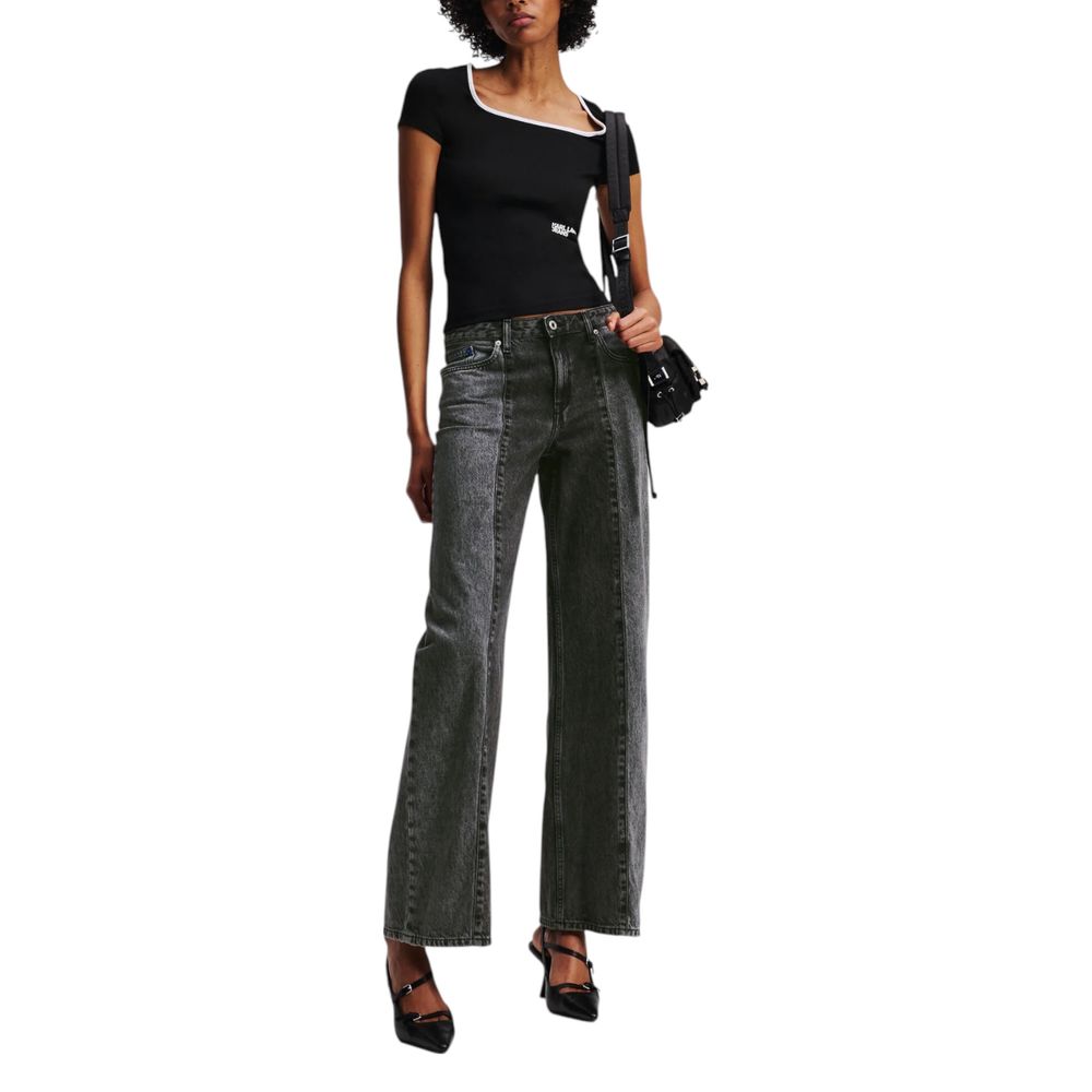Black Cotton Relaxed Fit Jeans
