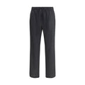 Gray Fleece Wool Casual Pants