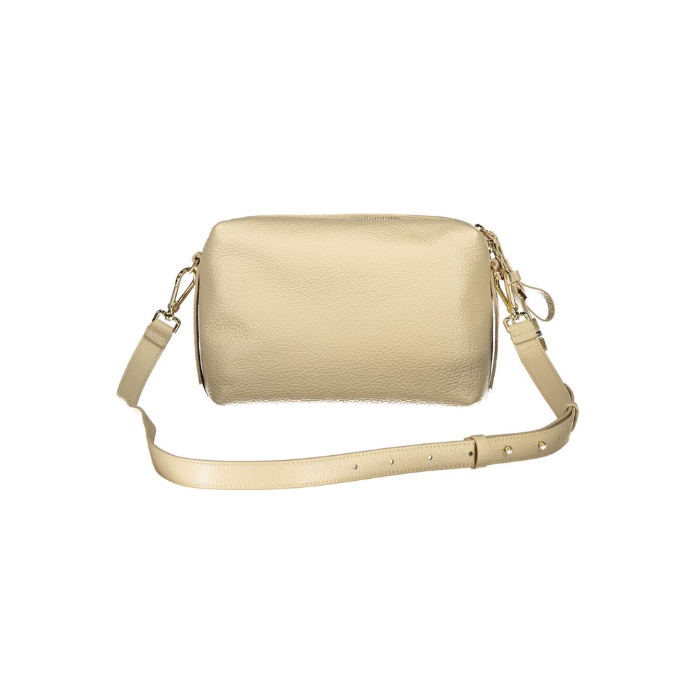 Beige Leather Women Handbag