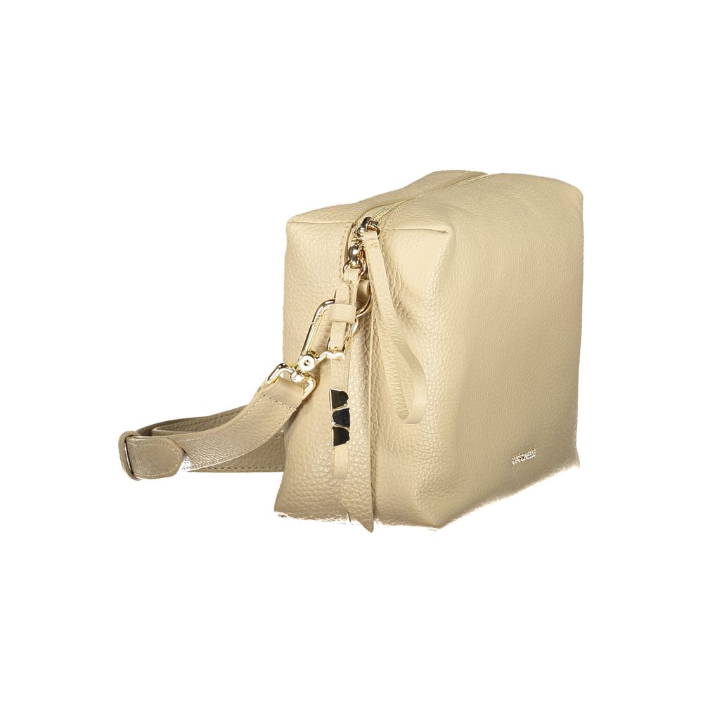 Beige Leather Women Handbag