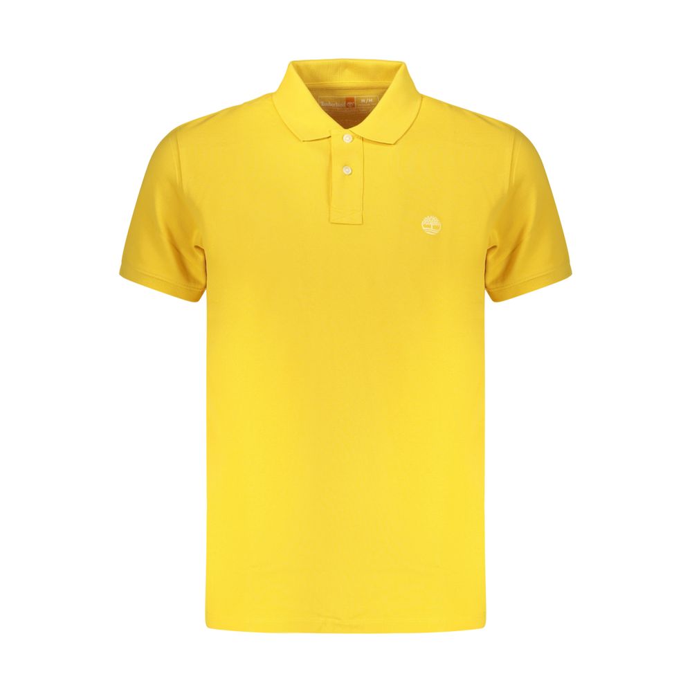 Yellow Cotton Men Polo