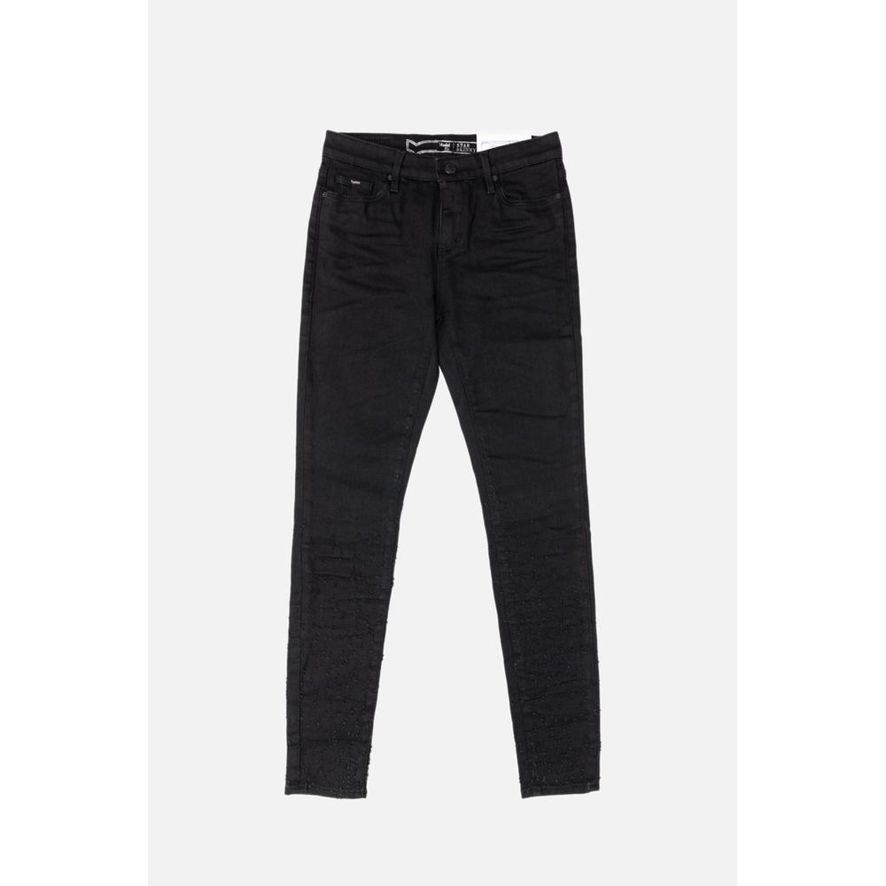 Black Cotton Skinny Jeans