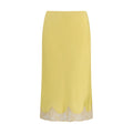 Bicolor Silk Midi Skirt