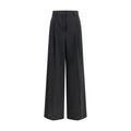 Black Polyester Casual Pants