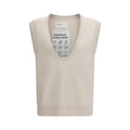 Beige Cashmere Sleeveles Sweater