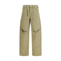 Bicolor Cotton Cargo Pants