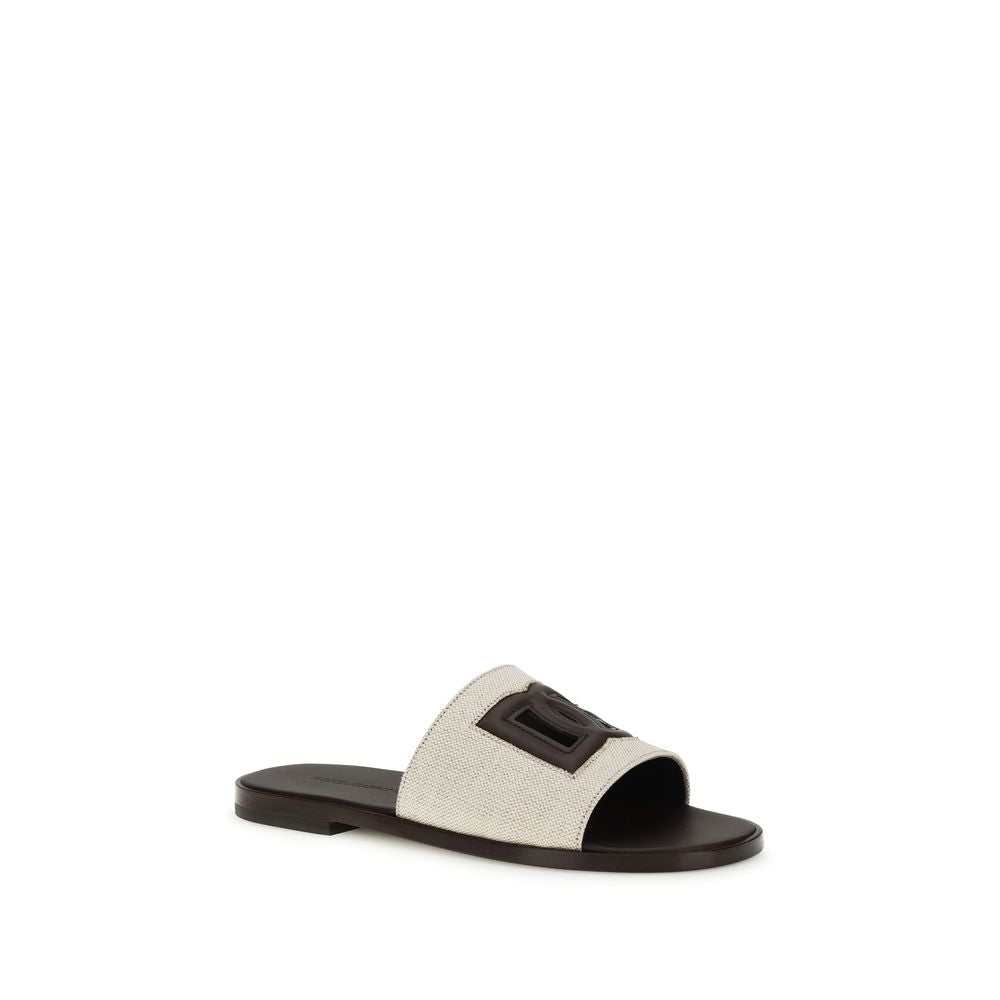 Beige Canvas Sandals